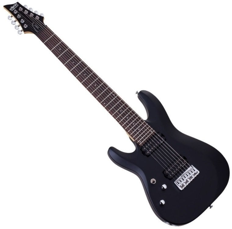 Guitarra eléctrica para zurdos Schecter C-8 Deluxe LH Satin Black