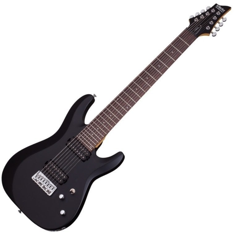 8-snarige elektrische gitaar Schecter Deluxe C-8 Satin Black