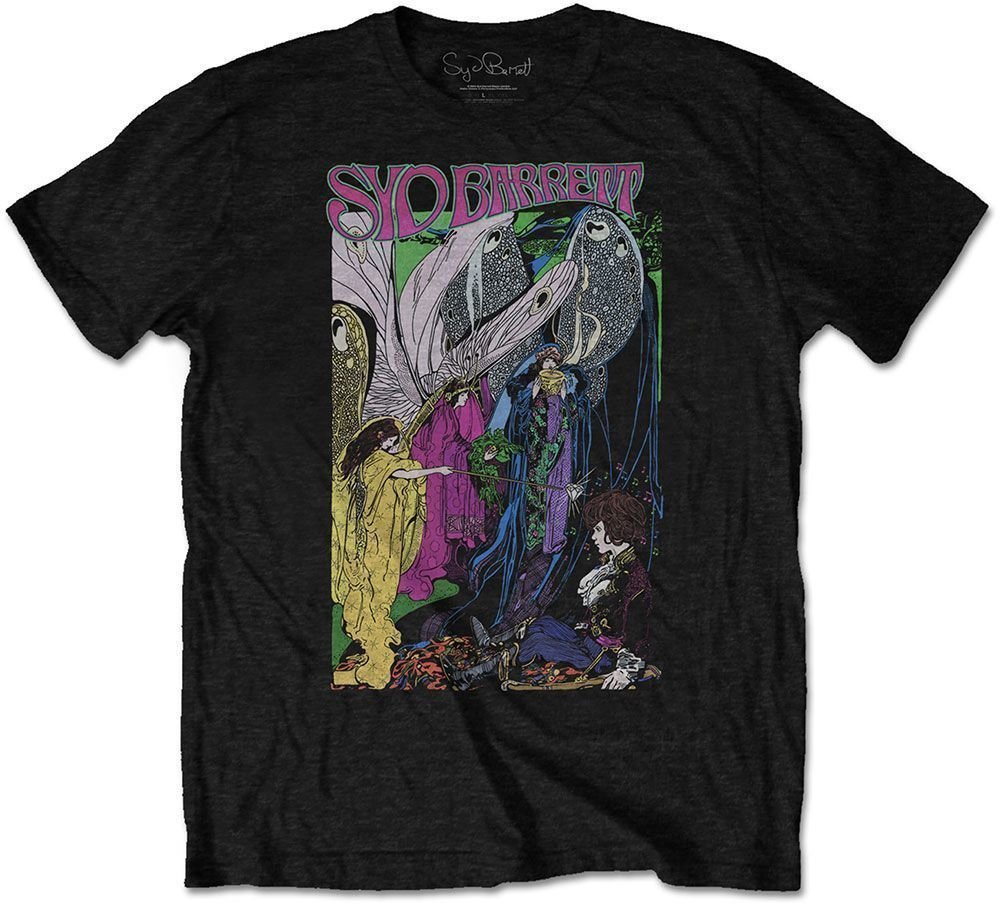 T-shirt Syd Barrett T-shirt Fairies Unisex Noir 2XL