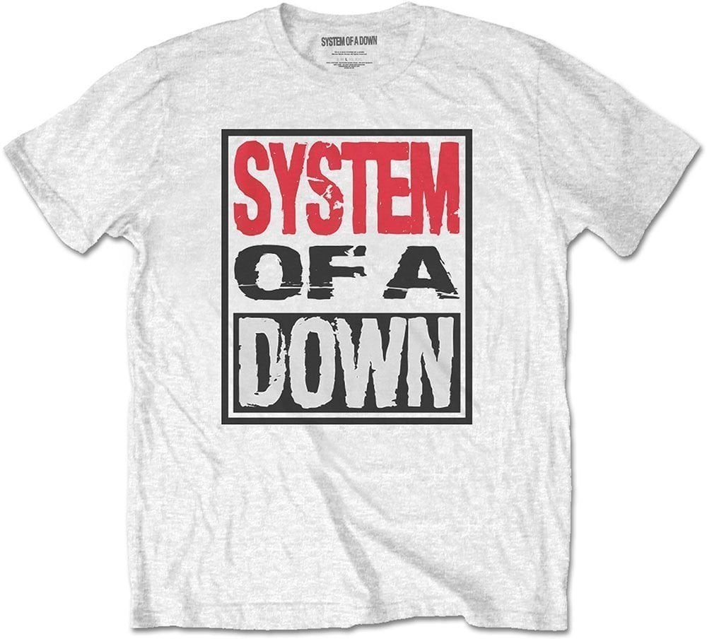 Camiseta de manga corta System of a Down Camiseta de manga corta Triple Stack Box Unisex Blanco L