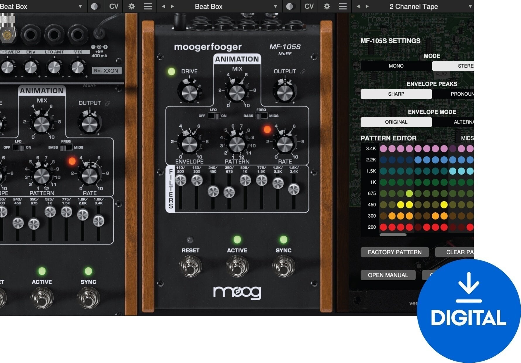 FX protsessori tarkvara pistikprogramm MOOG MoogerFooger MF-105S MuRF (Digitaalne toode)