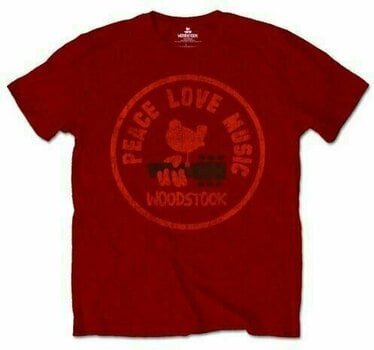 Skjorte Woodstock Skjorte Unisex Love Peace Music Unisex Red S - 1