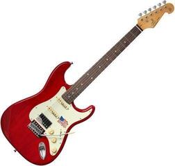 Electric guitar SX SEF1 HSS Transparent Red Electric guitar
