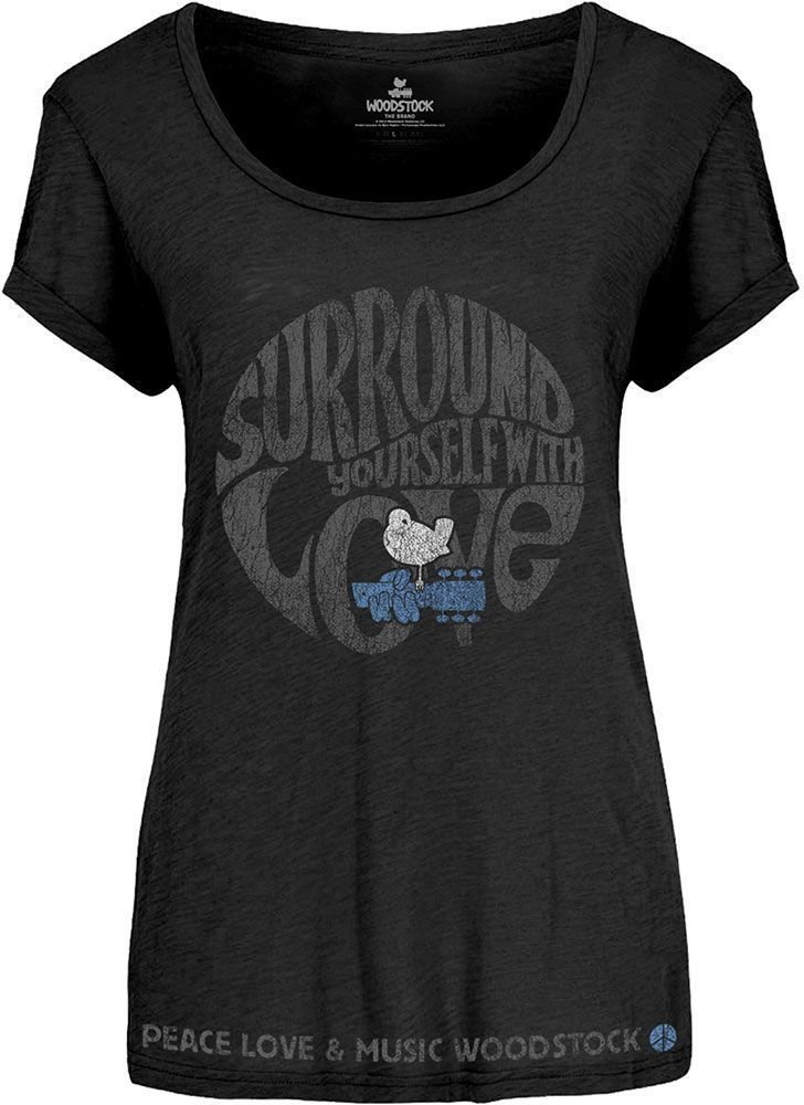 T-Shirt Woodstock T-Shirt Surround Yourself Damen Black L