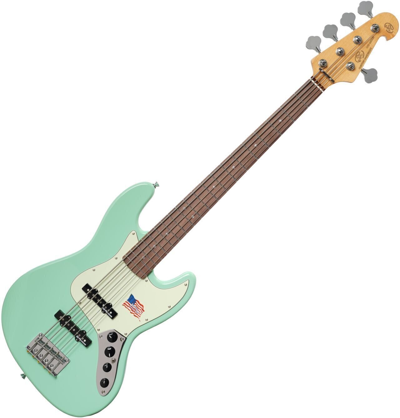 5-strengs bassgitar SX SBF15 Surf Green 5-strengs bassgitar
