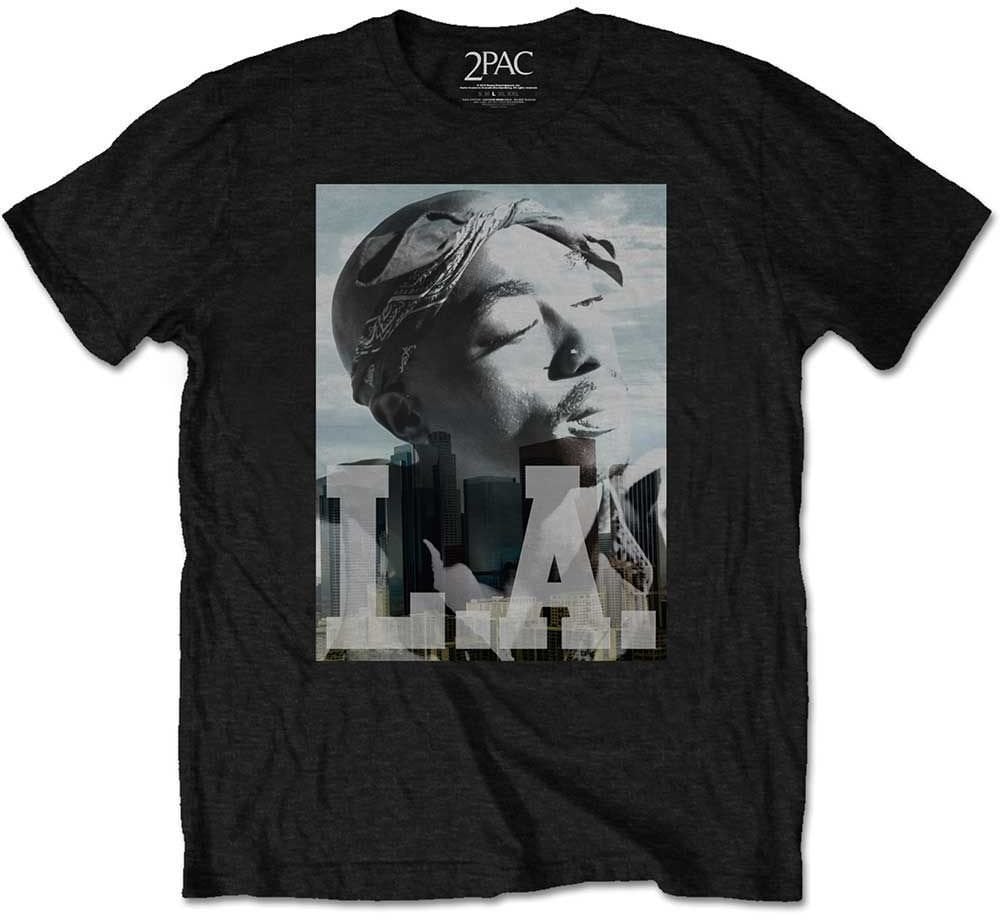 Shirt 2Pac Shirt LA Skyline Unisex Zwart XL