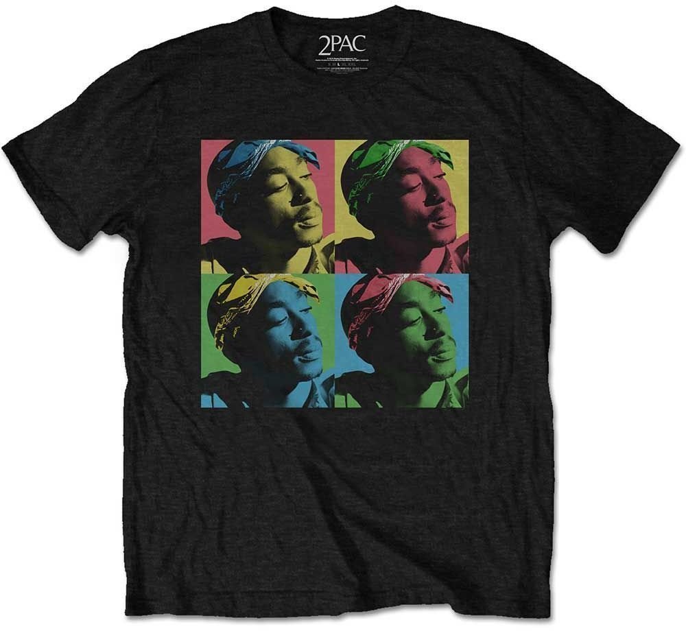 T-Shirt 2Pac T-Shirt Pop Art Unisex Black 2XL