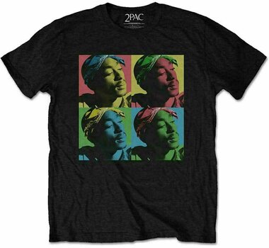 T-Shirt 2Pac T-Shirt Pop Art Unisex Black 2XL - 1