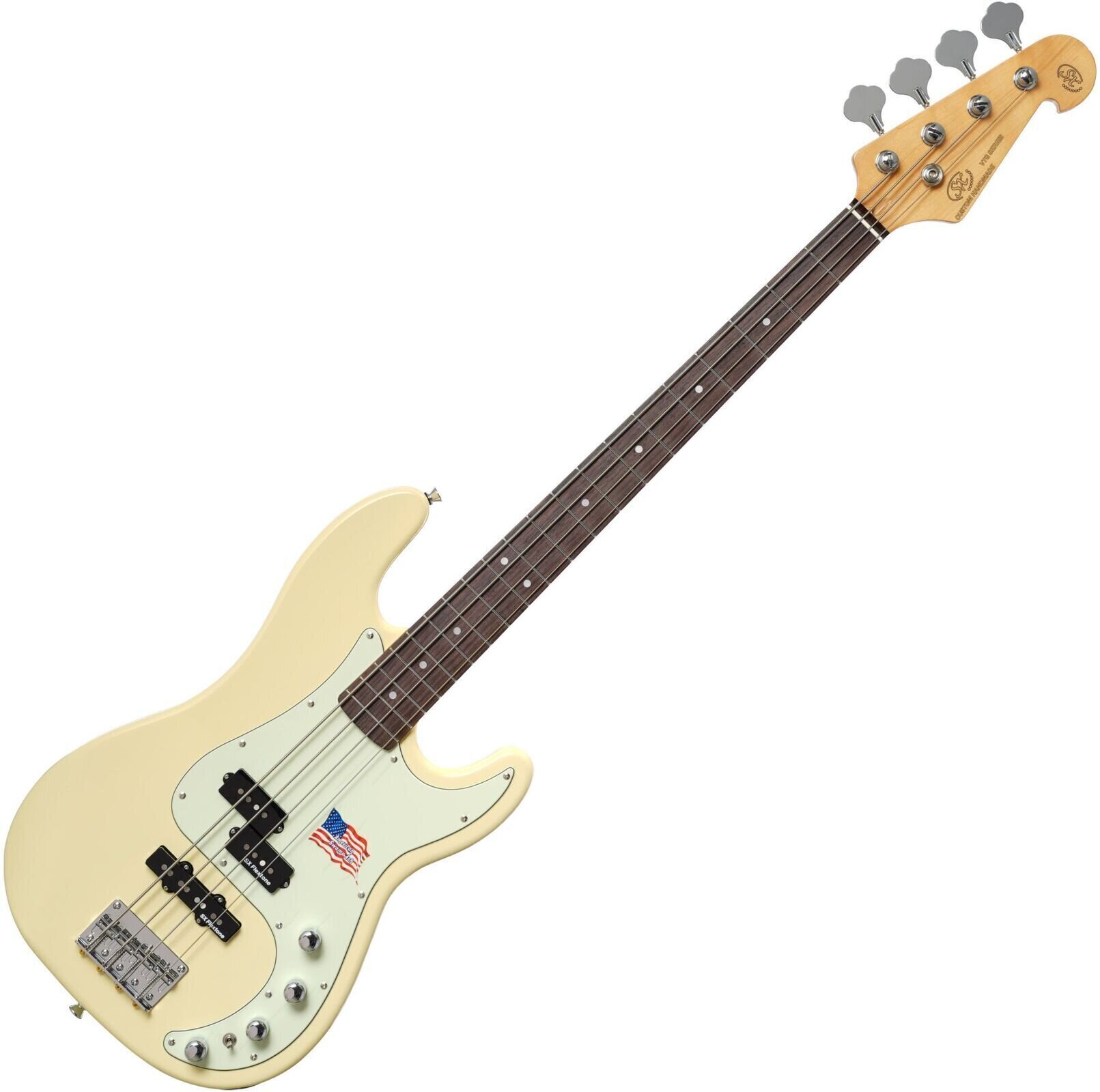 Baixo de 4 cordas SX SBF2X Vintage White Baixo de 4 cordas