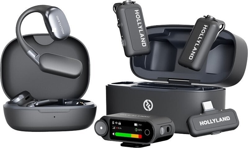 Conjunto sem fios Hollyland Lark Max 2 Ultimate Combo with OWS Monitor Earphone + Camera RX + USB-C RX Conjunto sem fios