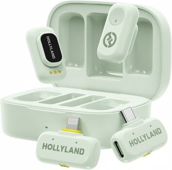 Juhtmeta lavalier-mikrofoni komplekt Hollyland Lark A1 Combo Mint Green with USB-C+ Lightning Juhtmeta lavalier-mikrofoni komplekt - 1