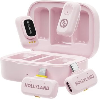 Juhtmeta lavalier-mikrofoni komplekt Hollyland Lark A1 Combo Cloud Pink with USB-C+ Lightning Juhtmeta lavalier-mikrofoni komplekt - 1