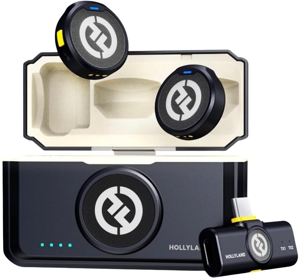 Juhtmeta lavalier-mikrofoni komplekt Hollyland Lark M2 Mini Combo with Camera RX + USB-C RX Juhtmeta lavalier-mikrofoni komplekt