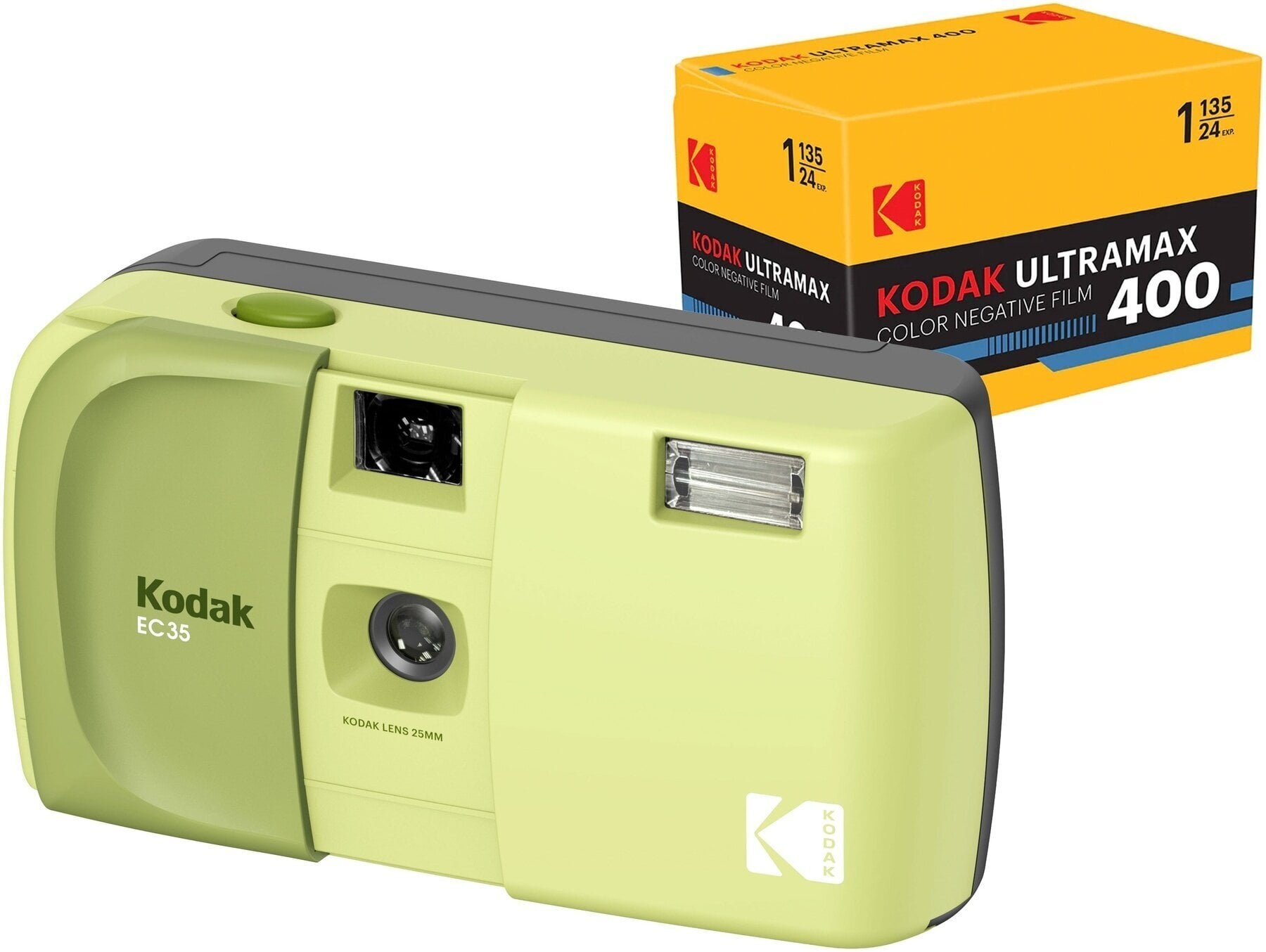 Klasiskā kamera KODAK EC35 + Kodak Ultra Max 24 Exp Avocado Green Klasiskā kamera