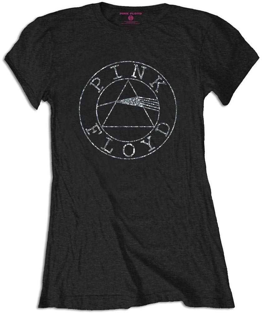 T-Shirt Pink Floyd T-Shirt Circle Logo (Diamante) Damen Black L