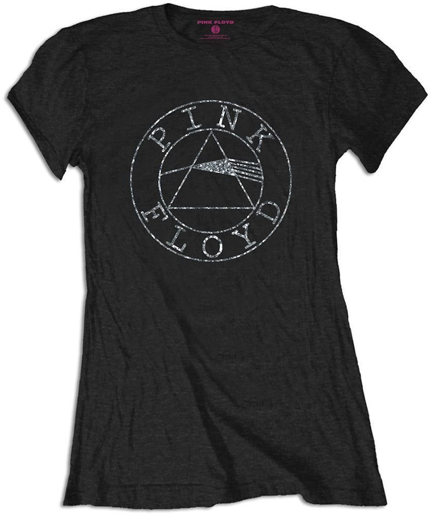 T-Shirt Pink Floyd T-Shirt Circle Logo (Diamante) Damen Black M