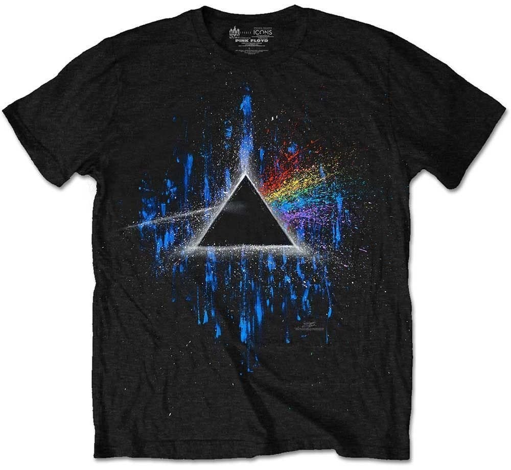 T-Shirt Pink Floyd T-Shirt Dark Side of the Moon Blue Splatter Unisex Blue L