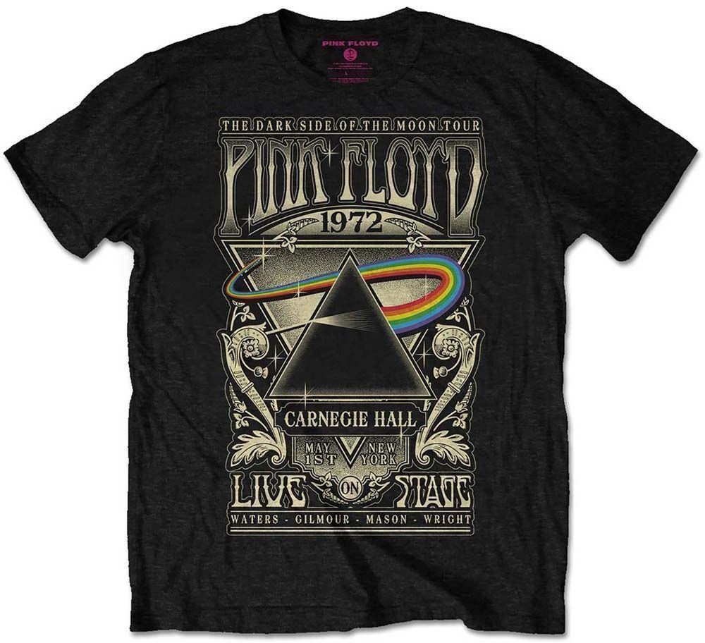 T-shirt Pink Floyd T-shirt Carnegie Hall Poster Unisex Noir L