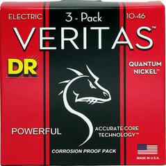 E-guitar strings DR Strings VTE-10 Veritas 3-Pack E-guitar strings