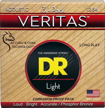 Струни для акустичної гітари DR Strings VTA-12 Veritas 3-Pack Струни для акустичної гітари - 1