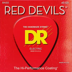 Bassgitarstrenger DR Strings RED DEVILS - RED Colored Bass Strings: 5-String Medium 45-125