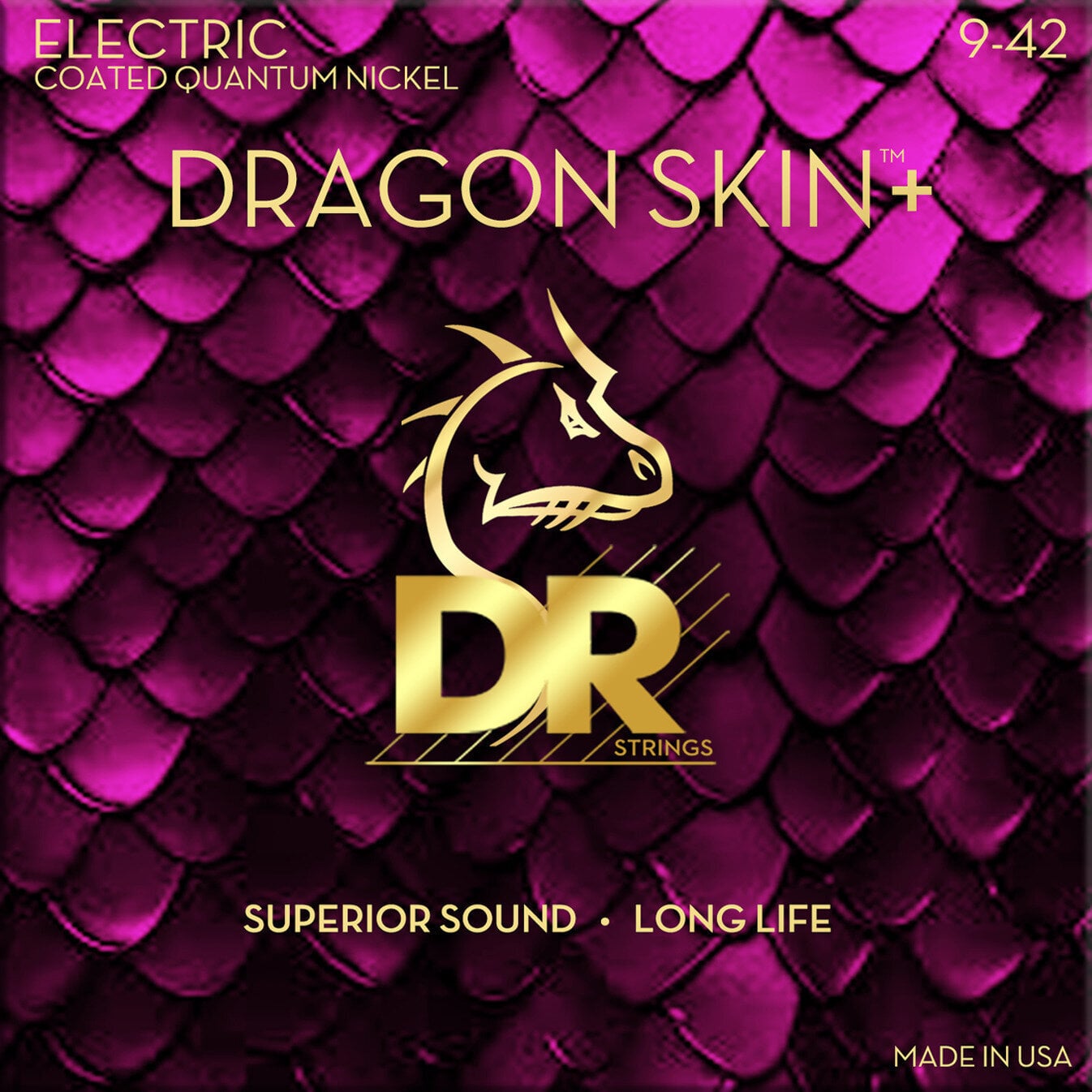 Struny pro elektrickou kytaru DR Strings Dragon Skin+ Coated Light 9-42 Struny pro elektrickou kytaru
