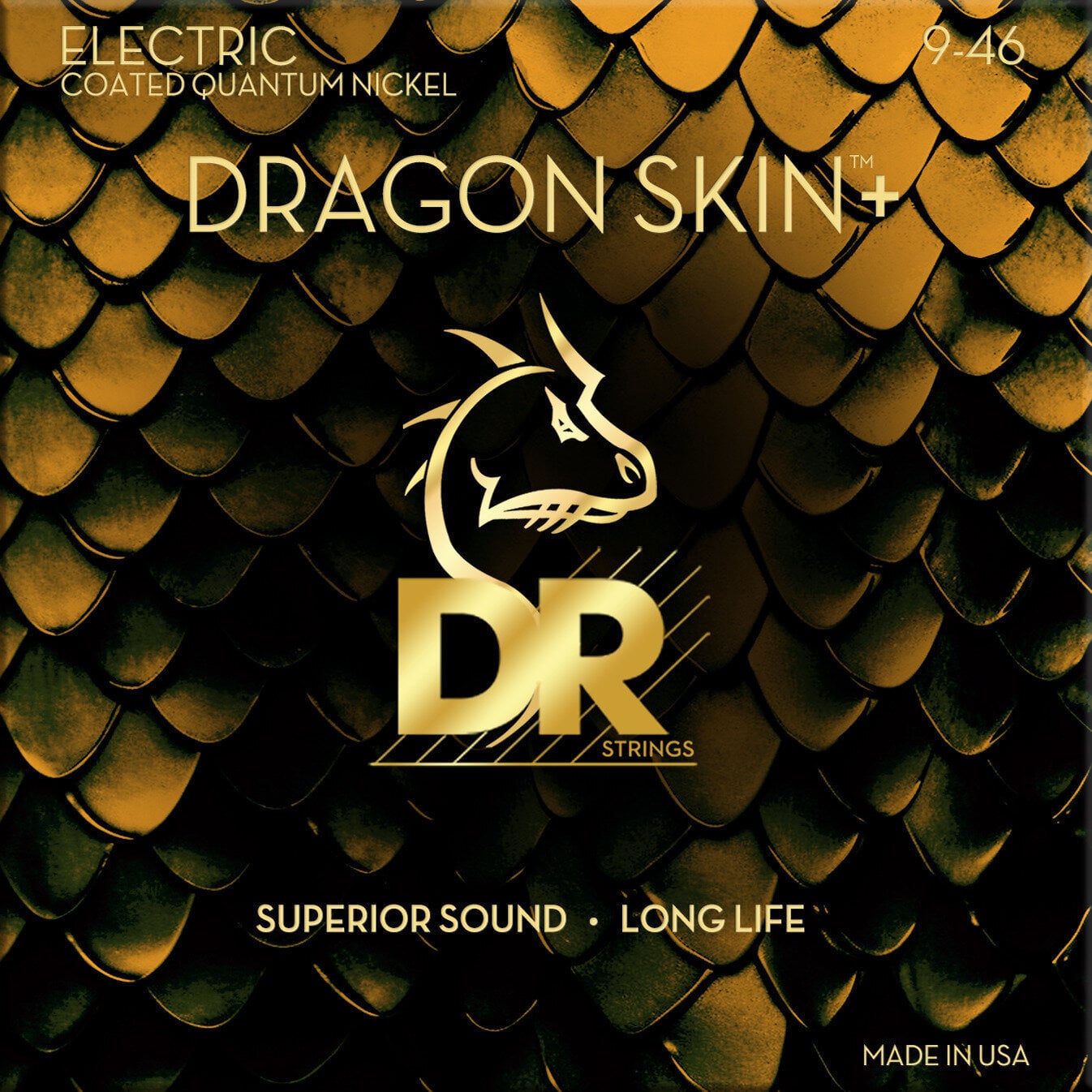 Struny pro elektrickou kytaru DR Strings Dragon Skin+ Coated Light to Medium 9-46 Struny pro elektrickou kytaru