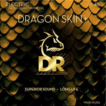 Struny pro elektrickou kytaru DR Strings Dragon Skin+ Coated Light to Medium 9-46 Struny pro elektrickou kytaru - 1