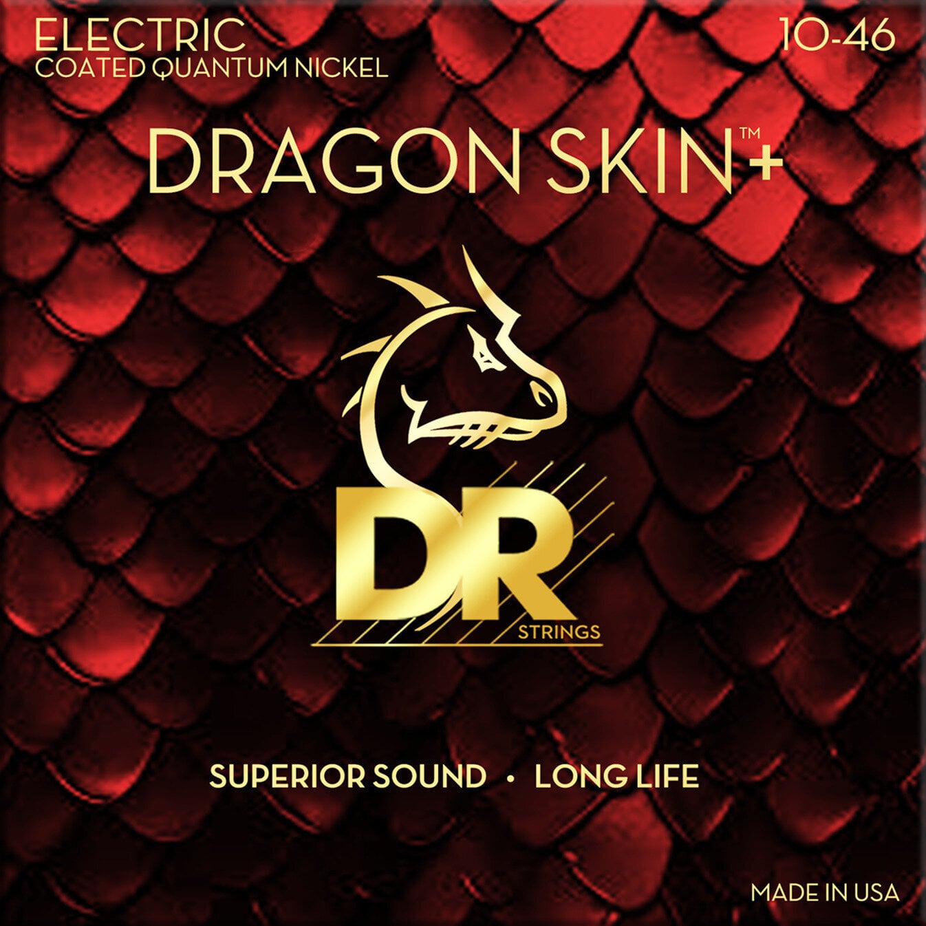 Struny pro elektrickou kytaru DR Strings Dragon Skin+ Coated Medium 10-46 Struny pro elektrickou kytaru