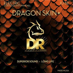 Cordas para guitarra elétrica Mi DR Strings Dragon Skin+ Coated Medium to Heavy 10-52 Cordas para guitarra elétrica Mi