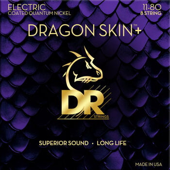 Struny pro elektrickou kytaru DR Strings Dragon Skin+ Coated 8 string Heavy 11-80 Struny pro elektrickou kytaru - 1