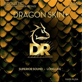 Kitarrikeeled DR Strings Dragon Skin+ Coated Phosphor Bronze Bluegrass Kitarrikeeled - 1