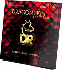 Set de 6 corzi pentru bas DR Strings Dragon Skin+ Coated Steel 6-String Medium 30-125 Tapered Multi-Scale Set de 6 corzi pentru bas