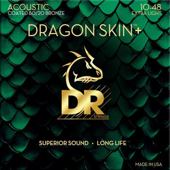 Struny pro akustickou kytaru DR Strings Dragon Skin+ Coated 80/20 Extra Light Struny pro akustickou kytaru - 1