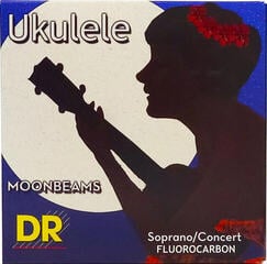 Cordas para ukulele soprano DR Strings Moonbeams Ukulele Clear Fluorocarbon String Set Soprano & Concert Cordas para ukulele soprano