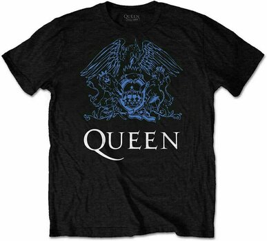 Camiseta de manga corta Queen Camiseta de manga corta Blue Crest Unisex Black L - 1