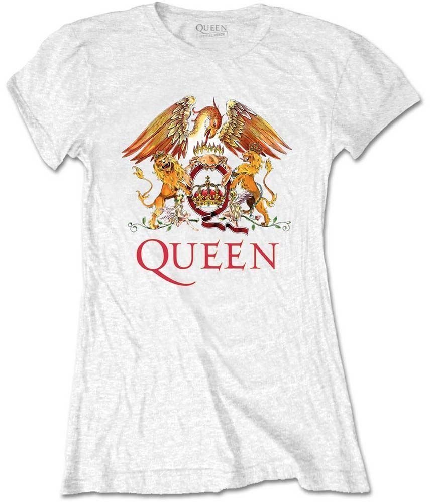 Camiseta de manga corta Queen Camiseta de manga corta Classic Crest Blanco XL