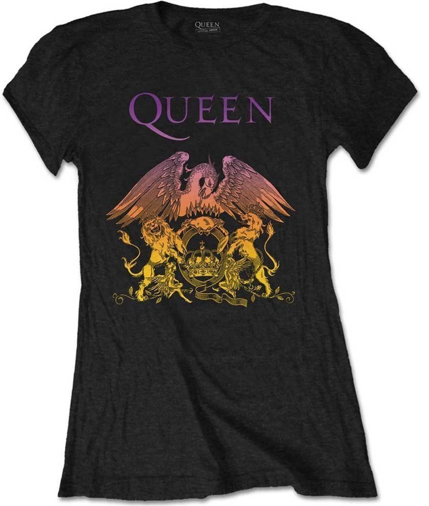 Queen T-Shirt Gradient Crest Black 2XL