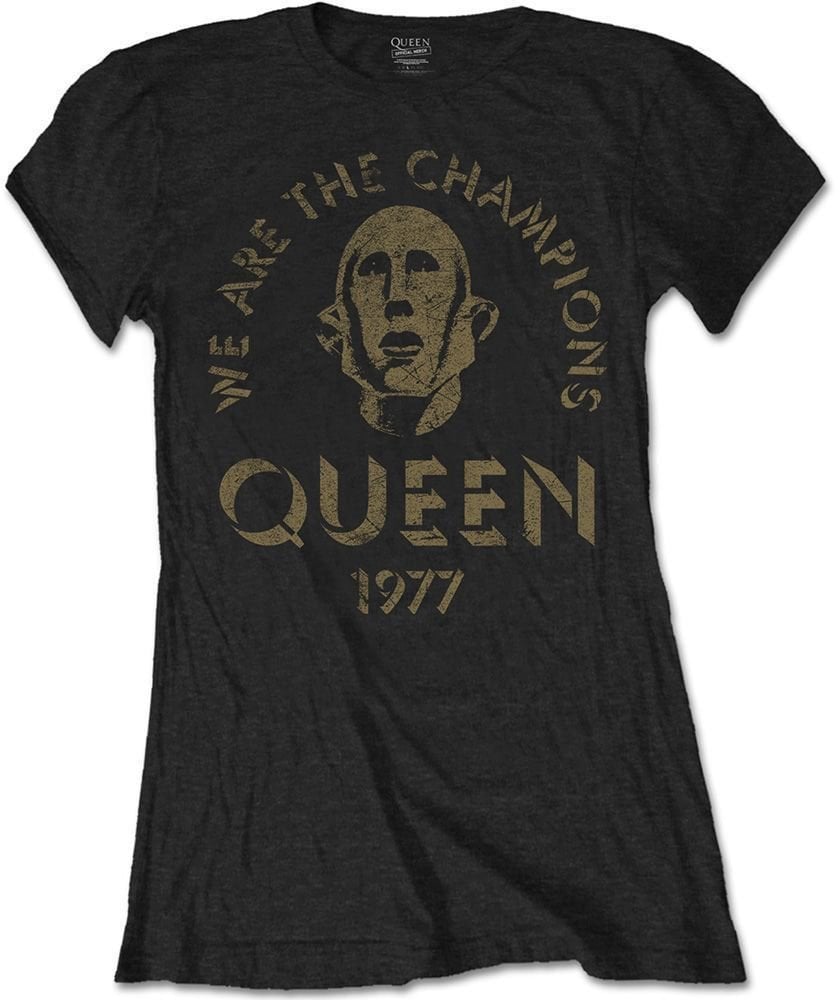 T-Shirt Queen T-Shirt We Are The Champions Female Black M