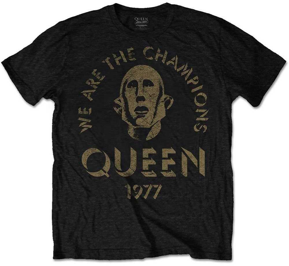 T-Shirt Queen T-Shirt We Are The Champions Black M