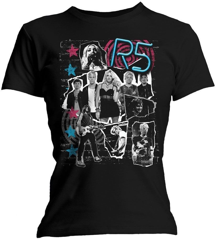 Skjorte R5 Skjorte Grunge Collage Black M