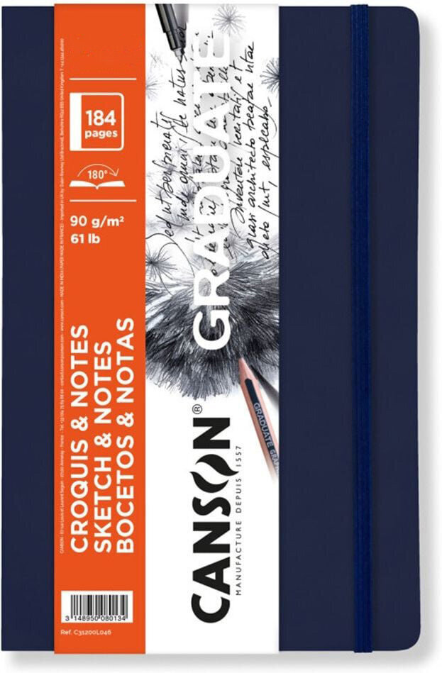 Skicář Canson Graduate Sketch & Notes Book Graduate Skicář 92 19 x 21,6 cm  90 g Dark Blue