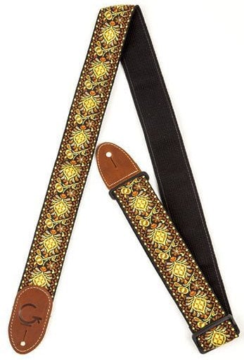 Textile guitar strap Gretsch G Brand Strap Yellow/Orange Brown Ends