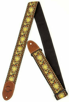 Textile guitar strap Gretsch G Brand Strap Yellow/Orange Brown Ends - 1