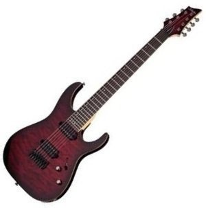 7-strenget elektrisk guitar Schecter Banshee-7 Active Crimson Red Burst