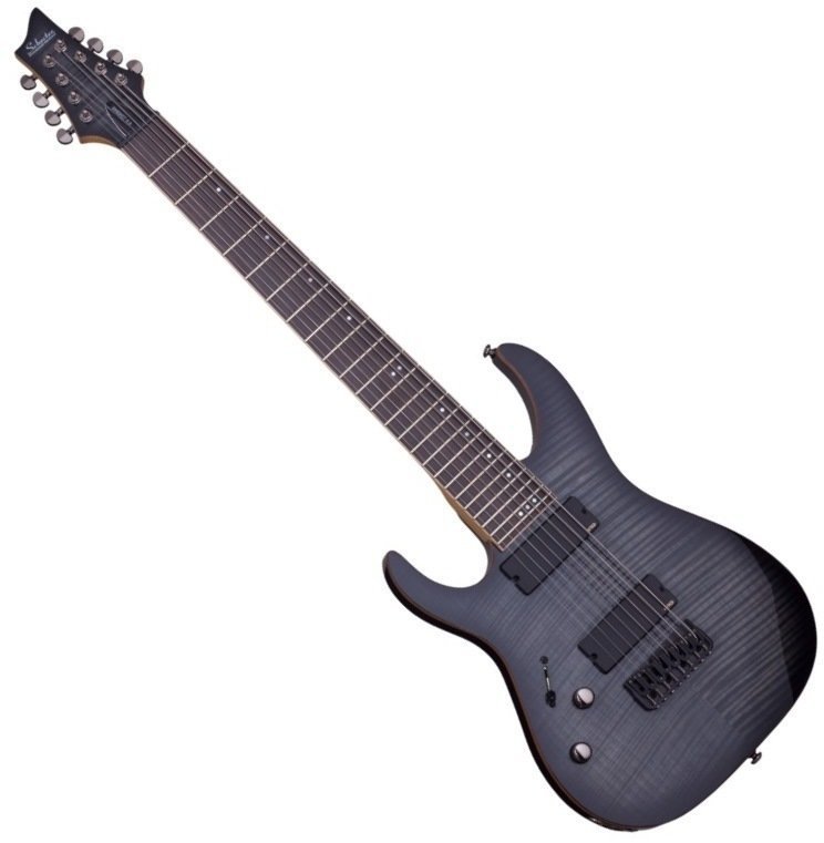 Linkshänder E-Gitarre Schecter Banshee-8 Active LH Trans Black Burst