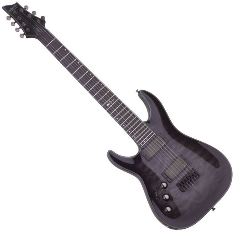 Guitarra elétrica de 7 cordas Schecter Hellraiser Hybrid C-7 LH Trans Black Burst