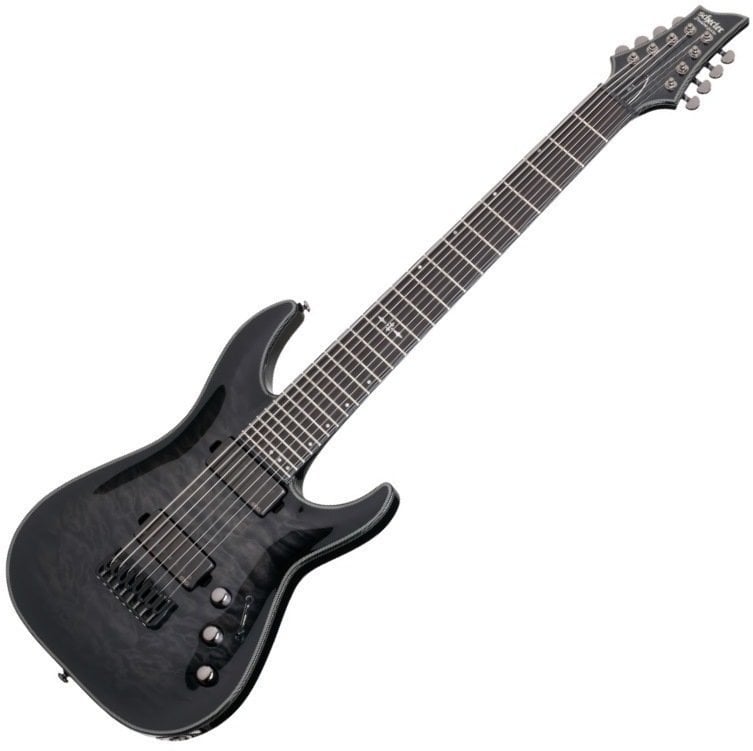 8-snarige elektrische gitaar Schecter Hellraiser Hybrid C-8 Trans Black Burst