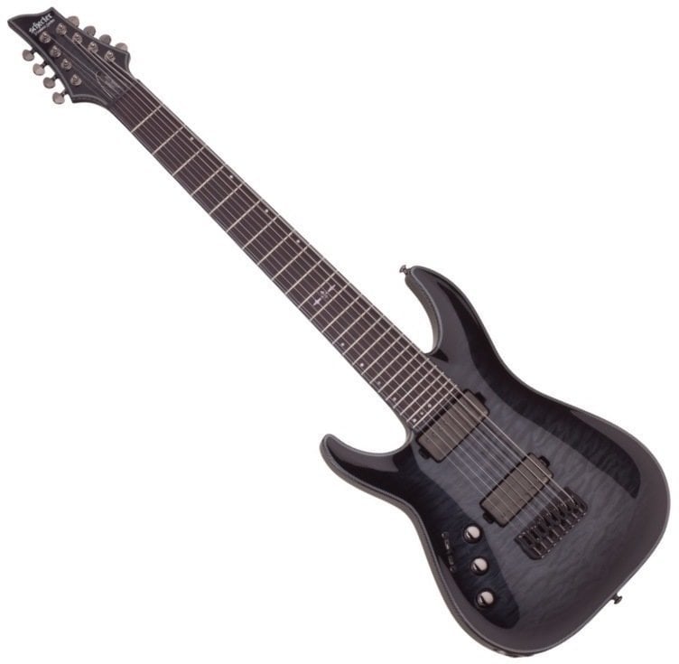 Guitarra elétrica de 8 cordas Schecter Hellraiser Hybrid C-8 LH Trans Black Burst
