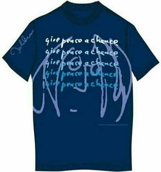 T-Shirt John Lennon T-Shirt Give Peace A Chance Unisex Navy Blue L - 1